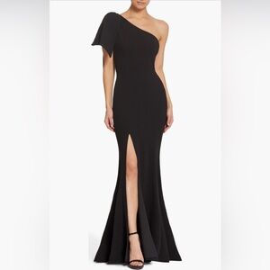 NWOT Dress the Population Black One Shoulder Gown Size Medium